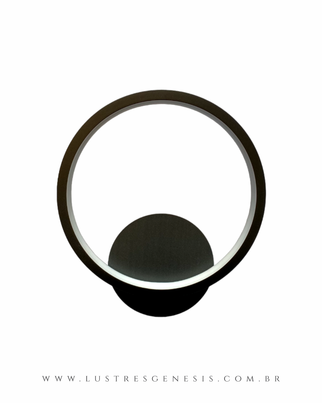 Arandela moderna preta redonda de LED, modelo Sindora DCB03052, para decoração de interiores. Lustres Gênesis loja online de Lustres e Iluminação Decorativa